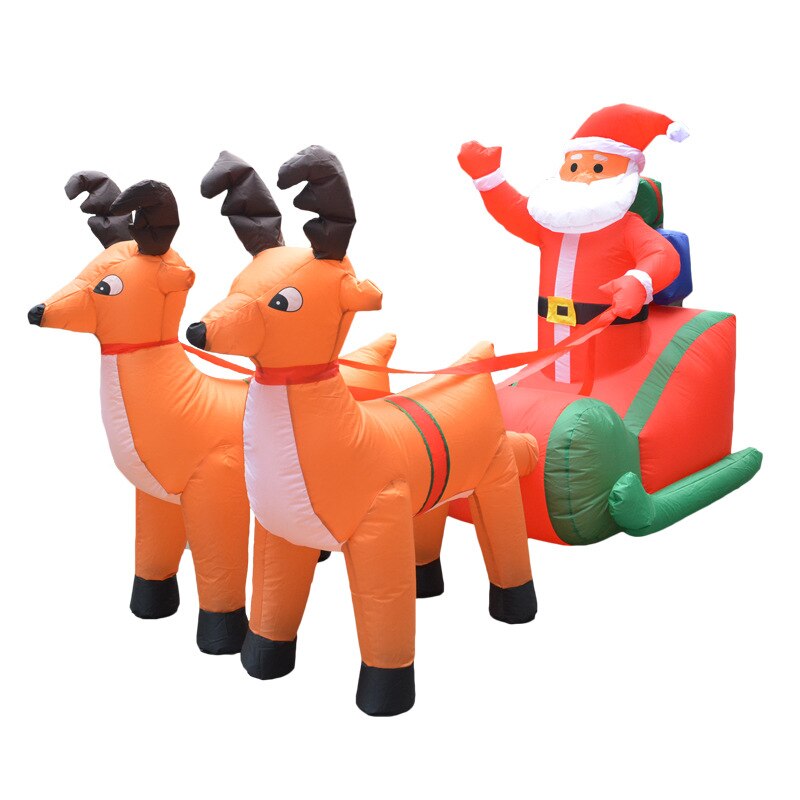 210 cm 거 대 한 풍선 산타 클로스 더블 사슴 썰매 led 조명 재미 장난감 어린이 크리스마스 선물 할로윈 파티 소품